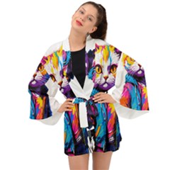 Wild Cat Long Sleeve Kimono by Sosodesigns19