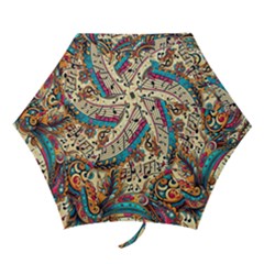 Paisley Print Musical Notes Mini Folding Umbrellas by RiverRootz