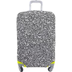 Fuck You Phrase Sketchy Drawing Motif Random Pattern Black Backgrond Luggage Cover (large) by dflcprintsclothing