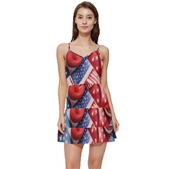 Us Presidential Election Colorful Vibrant Pattern Design  Short Frill Dress by dflcprintsclothing