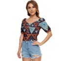 Fractal Triangle Geometric Abstract Pattern Button up blouse View2