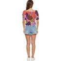 Abstract Circles Background Retro Button up blouse View4
