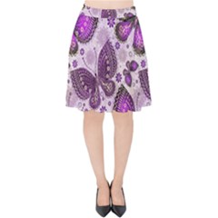 Butterflies Butterfly Insect Nature Velvet High Waist Skirt by Proyonanggan