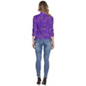 Ugly Funny Monster Bird Illustration Motif Random Pattern Bk Women s 3/4 Sleeve Ruffle Edge Open Front Jacket View4