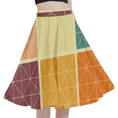 Square Cube Shape Colourful A-line Full Circle Midi Skirt With Pocket by Proyonanggan