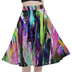 In Orbit Prismatic A-line Full Circle Midi Skirt With Pocket by MRNStudios