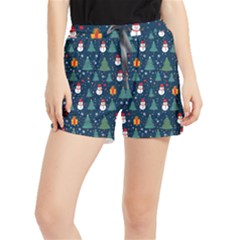 Snow Snowman Tree Christmas Tree Women s Runner Shorts by Ravend