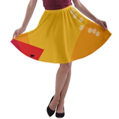 Watermelon Flower A-line Skater Skirt by Bedest