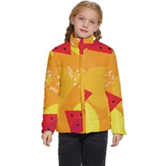 Watermelon Flower Kids  Puffer Bubble Jacket Coat by Bedest