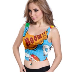Comical Words Animals Comic Omics Crazy Graffiti Crop Top by Bedest