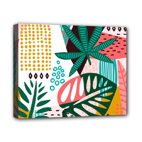 Abstract Seamless Pattern With Tropical Leaves Canvas 10  X 8  (stretched) by Hannah976