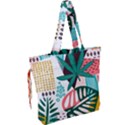 Abstract Seamless Pattern With Tropical Leaves Drawstring Tote Bag View2