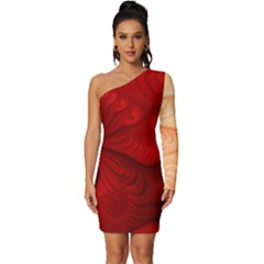 Lachs Kl Rotweissschwarz Kl Long Sleeve One Shoulder Mini Dress by 2607694c