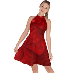 Lachs Kl Rotweissschwarz Kl Sleeveless Halter Neck A-line Dress by 2607694c
