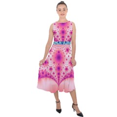 Pattern Midi Tie-back Chiffon Dress by 2607694c