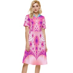 Pattern Button Top Knee Length Dress by 2607694c