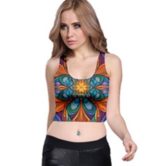 Schwarz Bunt Racer Back Crop Top by 2607694c