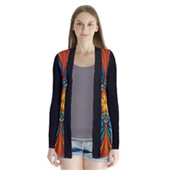Schwarz Bunt Drape Collar Cardigan by 2607694c