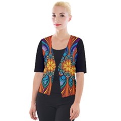 Schwarz Bunt Cropped Button Cardigan by 2607694c