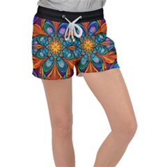 Schwarz Bunt Women s Velour Lounge Shorts by 2607694c