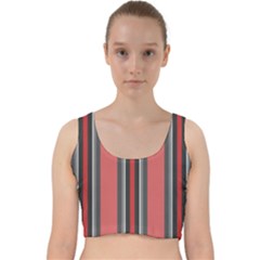 Rosa Grau Streifen Velvet Racer Back Crop Top by 2607694c