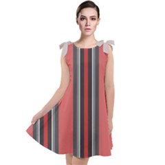 Rosa Grau Streifen Tie Up Tunic Dress by 2607694c