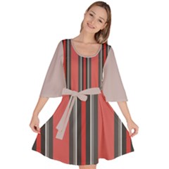 Rosa Grau Streifen Velour Kimono Dress by 2607694c