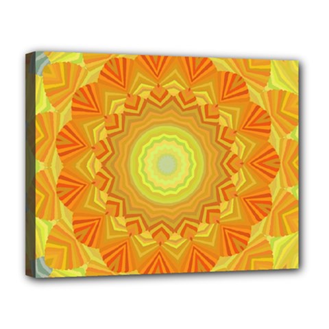 Sunshine Sunny Sun Abstract Yellow Canvas 14  X 11  (stretched) by Ravend
