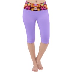 Pink Florales Muster Lightweight Velour Cropped Yoga Leggings by 2607694c