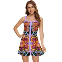 Pink Florales Muster Ruffle Edge Bra Cup Chiffon Mini Dress by 2607694c