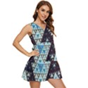 Fractal Triangle Geometric Abstract Pattern Tiered Sleeveless Mini Dress View2