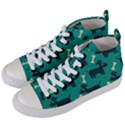 Happy Dogs Animals Pattern Women s Mid-Top Canvas Sneakers View2