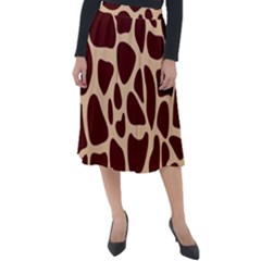 Animal Print Girraf Patterns Classic Velour Midi Skirt  by Ket1n9