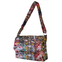 Water Droplets Full Print Messenger Bag (l) by Azkajaya