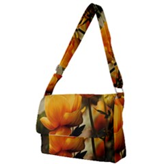 Yellow Butterfly Flower Full Print Messenger Bag (s) by Azkajaya