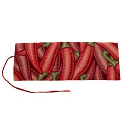 Seamless-chili-pepper-pattern Roll Up Canvas Pencil Holder (s) by Ket1n9