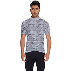 Black And White Hand Drawn Doodles Abstract Pattern Bk Men s Short Sleeve Cycling Jersey by dflcprintsclothing