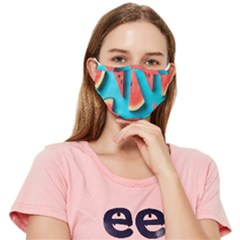 Watermelon Blue Background Fitted Cloth Face Mask (adult) by Azkajaya
