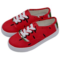 Watermelon Pillow Fluffy Kids  Classic Low Top Sneakers by Azkajaya