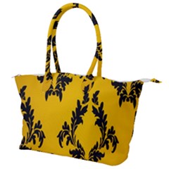 Yellow Regal Filagree Pattern Canvas Shoulder Bag by Azkajaya