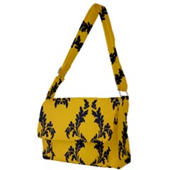Yellow Regal Filagree Pattern Full Print Messenger Bag (l) by Azkajaya