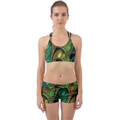 Psytrance Abstract Colored Pattern Feather Back Web Gym Set by Ket1n9