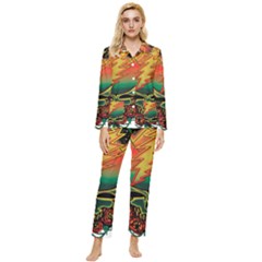 Grateful Steal Your Face Deadhead Hippie Logo Symbol Womens  Long Sleeve Velvet Pocket Pajamas Set by Loisa77