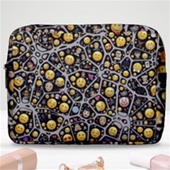 Mental Emojis Emoticons Icons Make Up Pouch (large) by Paksenen