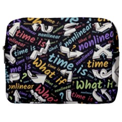 Time Nonlinear Curved Linear Make Up Pouch (large) by Paksenen