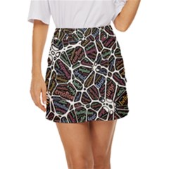 Mental Human Experience Mindset Mini Front Wrap Skirt by Paksenen