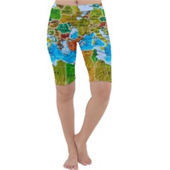 World Map Cropped Leggings  by Ket1n9