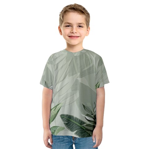 Banana Leaf Plant Pattern Kids  Sport Mesh T-shirt by anzea