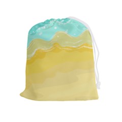Abstract Background Beach Coast Drawstring Pouch (xl) by anzea