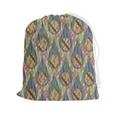 Tribal Background Boho Batik Drawstring Pouch (2xl) by anzea